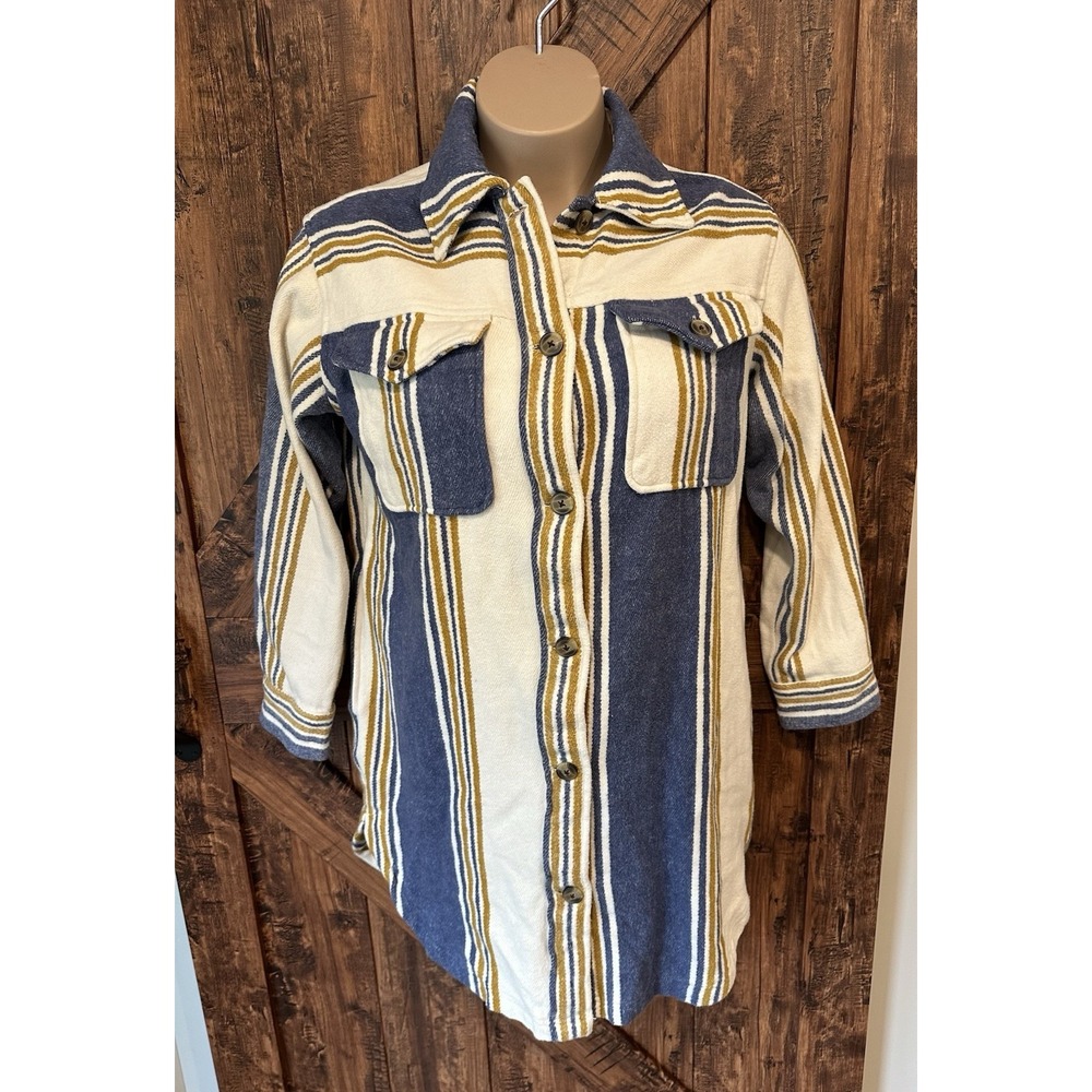 Aerie Women's Small Long Cozy Flannel Jacket Shacket Relaxed Boho Cottagecore